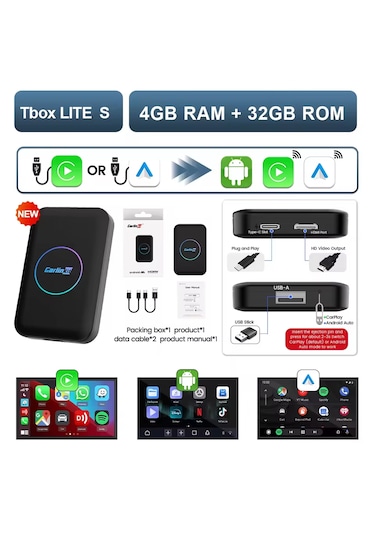 Tbox Lite S Carplay 4gb+32gb Android Auto Youtube Video Netflix