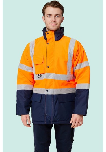 Kışlık İş Güvenliği Parkası Neon En Iso 13688 20471 343 Linum F.turuncu-lacivert