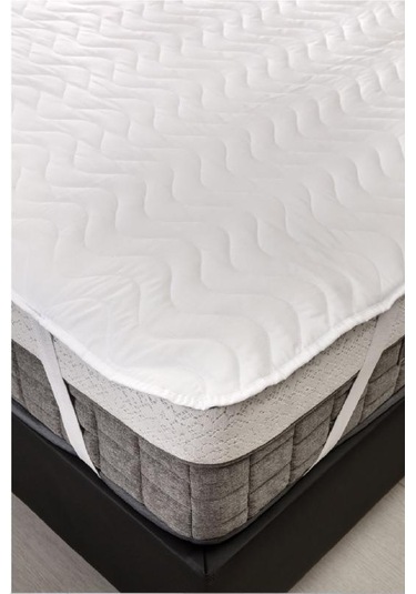 Altın Karma Kapitoneli Sıvı Geçirmez Alez 220x200 Cm Çift Kişilik Köşe Lastikli Beyaz