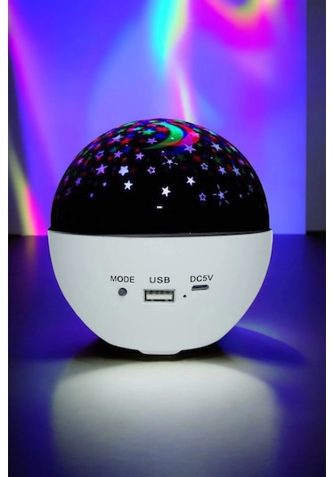 Gece Lambası Renkli Yıldızlı Gökyüzü Projeksiyon Gece Tavan Yansıtma Çok Renkli
