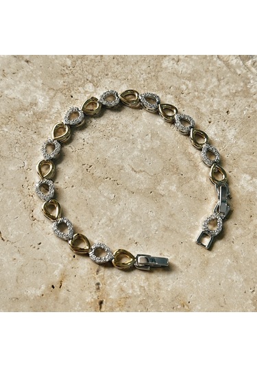 Vıp Seri Damla Zirkon Bileklik Gold