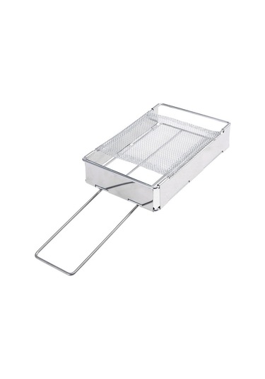 Katlanabilir Paslanmaz Çelik Ekmek Kızartma Makinesi Plaka Taşınabilir Açık Kamp Ekmek Kızartma Makinesi Izgara Gümüş