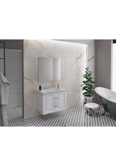 Denko Banyo Royal 65 CM Banyo Dolabı Takımı Beyaz