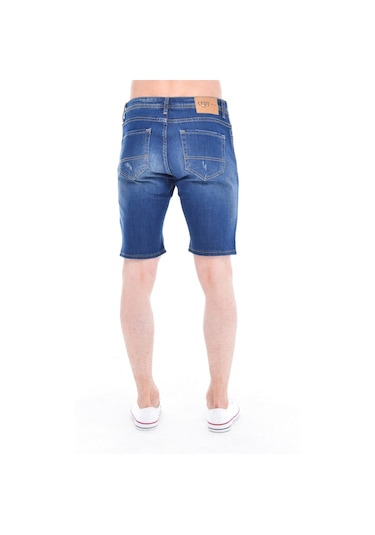 Cedy Denim Erkek Kot Şort Slim Fit Jean Şort - C342 Mavi