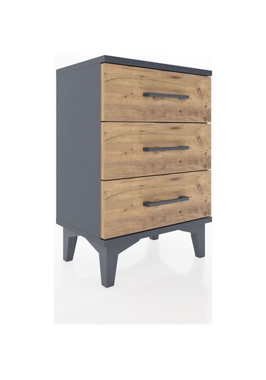 Arges Komodin 3 Çekmeceli 44x30x64 Antrasit-çam Antrasit