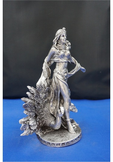 Hera Mitolojik Tanrıça Heykeli 25 Cm Dekoratif Biblo, Ev & Ofis Aksesuarı Gümüş