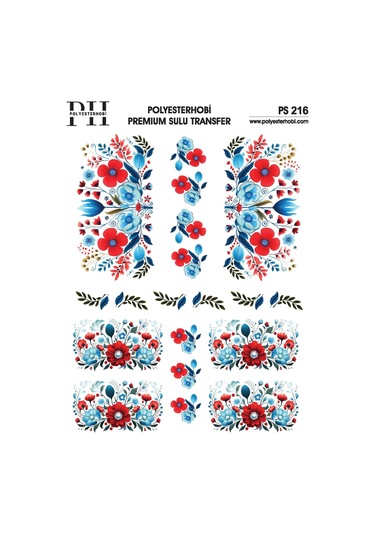 Polyesterhobi Premium Sulu Transfer 25x35 Cm Çiçek Desenli Ps 216