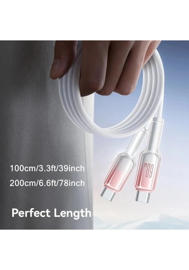 Elmpaly Pd 60w Usb C Tipinde Hızlı Şarj Kablosu 2m Siyah İphone 16 15 Xiaomi Huawei