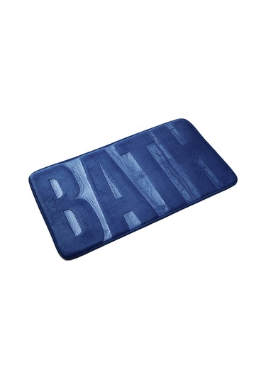 Youmex Flannel Banyo Paspası 45x75cm: Su Emici, Kaymaz Tabanlı, Yumuşak Dokulu, Ev Dekoru İçin Dikdörtgen Desenli Koyu Mavi