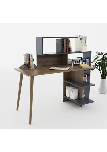 Lagomood Uzay Çalışma Masası Antrasit-Ceviz