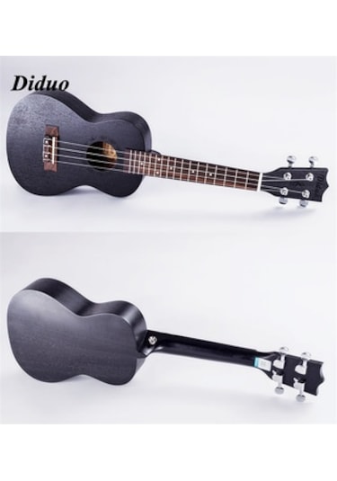 Masif Maun Ağaç Siyah Renk Tenör Boy Profesyonel Ukulele Gitar