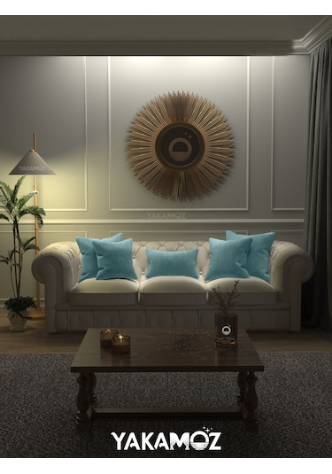 Br Yakamoz Nil Yeşili Kırlent , Yastık Kılıfı Kadife Görünümlü Velvet Touch Serisi Nil Yeşili