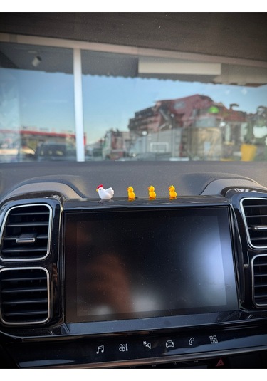 4 Parça Sevimli Tavuk Ailesi Dikiz Aynası Süsü - Ayna Süsü Araba Süsü Torpido Süsü Oto Aksesuar