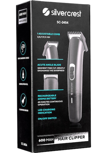 Silver Crest SC-2454 1 Ayarlanabilir Taraklı Şarjlı Saç Sakal Kesme Tıraş Makinesi
