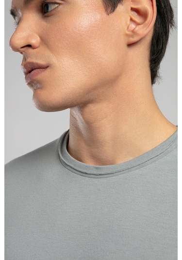 Lee Cooper Gael Erkek O Yaka T-shirt Gri-19821 Gri