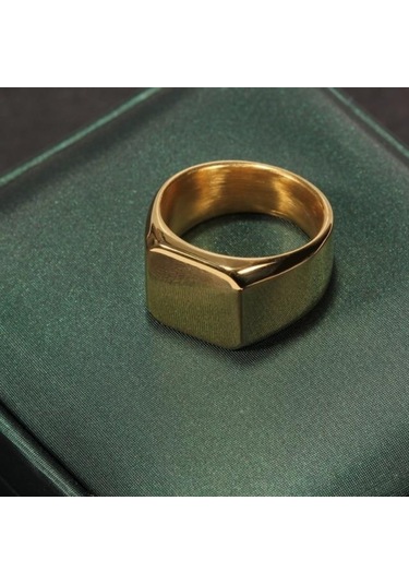 Altın Moda Pürüzsüz Erkek Paslanmaz Çelik Yüzük Genişliği Signet Kare Parmak Yüzük Hiphop Erkek Düğün Parti Takı Hediye 10