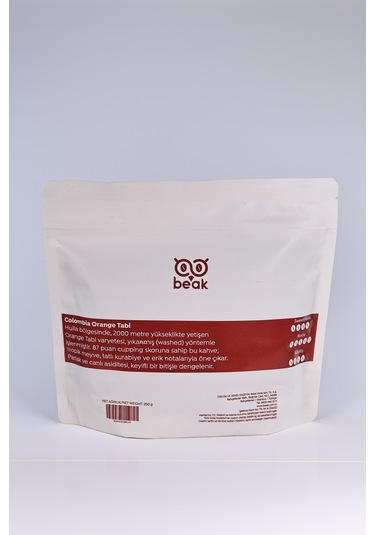 Colombia Orange Tabi Çekirdek Kahve 250 Gr , %100 Arabica Çekirdek Kahve