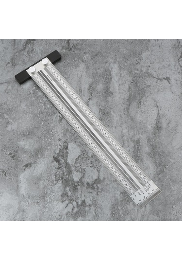 Honmex Stahl Çizim Cetveli, T-tipi Ahşapçı Aleti, 300mm Ölçü Ve Çizim Fonksiyonu