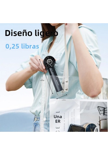 Mini Taşınabilir Vantilatör Led Ekran Ve El Feneri 3 Hız Beyaz,