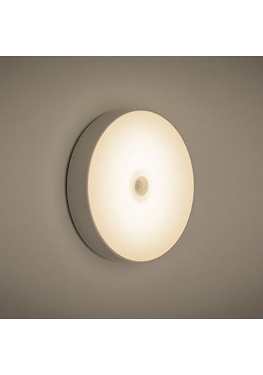 Jms Bej Şarj Edilebilir Led Hareket Sensörü Gece Lambası Usb Kablosuz Enerji Tasarruflu Bej