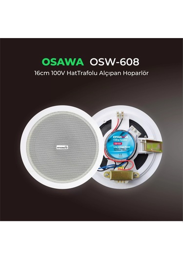 Osw-608 Alçıpan Tavan Hoparlör 16cm 100v Trafolu Beyaz