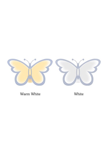 Skycity Led Mavi Kelebek Duvar Lambası - Yatak Odası Koridor Dekorasyonu - Isı Beyazı 12w Akrilik Tasarım Ilık Beyaz