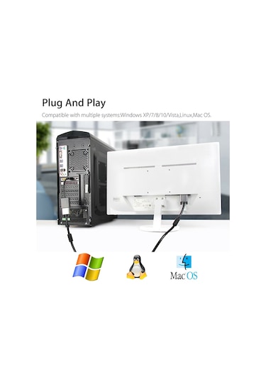 Displayport To Vga Çevirici Dönüştürücü Laptop Tv Monitör Bağlama