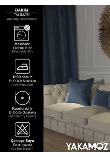 Br Yakamoz Güvercin Mavisi Kırlent , Yastık Kılıfı Kadife Görünümlü Velvet Touch Serisi Güvercin Mavisi