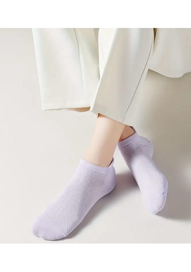 Kadın Çekçekli Pamuklu Patik Çorap 5'çift Çok Renkli