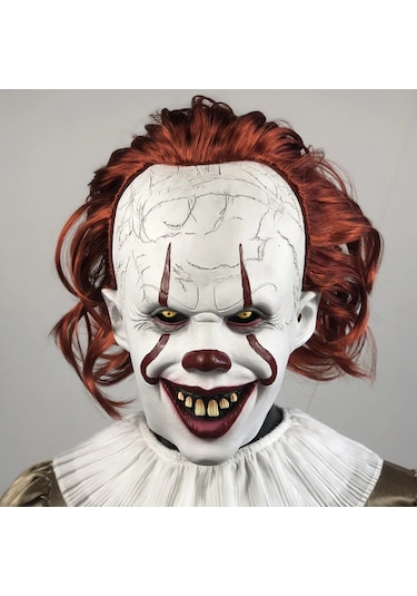Ürpertici Pennywise Joker Maskesi Cosplay Korku Evil Şeytan Diğer