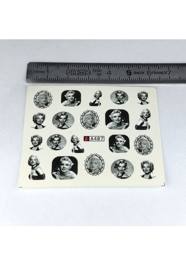 Marilyn Monroe Tırnak Dövmesi Vinil Sticker Çoklu Nail Dövme Film Artist Figür 6x5.5