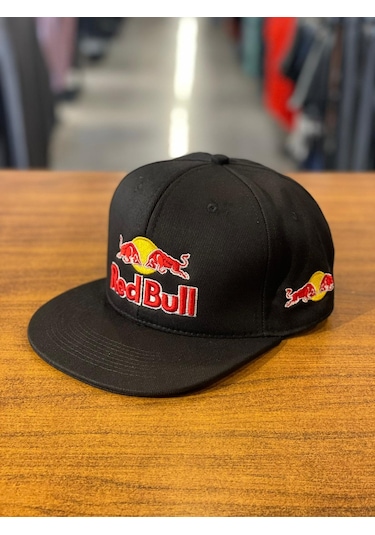 Hamze Redbull Siyah Kanvas Hiphop Snapback Rapper Basket Cap Şapka
