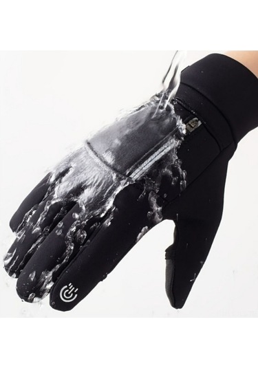 Kışa Özel Rüzgar Ve Su Geçirmez Motosiklet/bisiklet Eldiveni - Dokunmatik Uyumlu