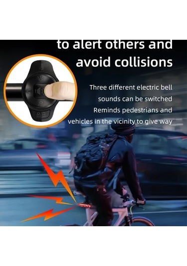 Siyah 5'li Akıllı Bisiklet Hırsızlık Alarmı 113db Ses, Dönüş Fren Sinyali, Ip65 Korumalı, 6 Ay Pil Ömrü