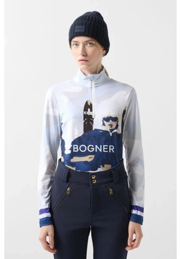 Bogner Sport First Layer Beline Termal Kadın Kayak Içlik İçlik Beyaz - Mavi