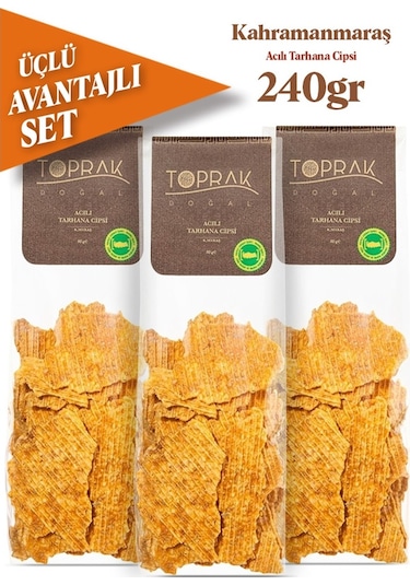 Toprak Doğal Acılı Tarhana Cips Avantajlı Set 3 x 80 G