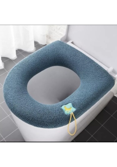 Örgü Yumuşak Dokulu Yıkanılabilir Klozet Kapağı Kılıfı