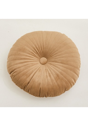 Yuvarlak Puf Atmak Yastık Tatami Yastık Ev Dekoratif Kanepe No.12 Ekru