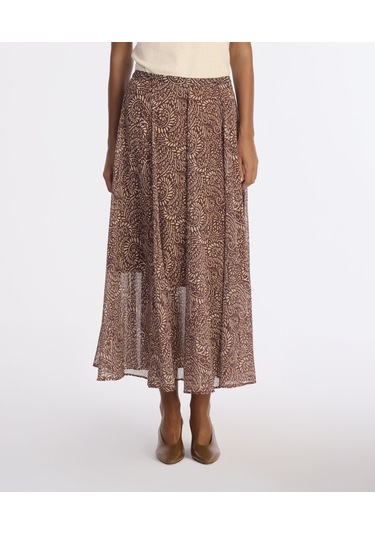 Yargıcı Kloş Normal Bel Etek 25kket4024x 208 Kahverengi