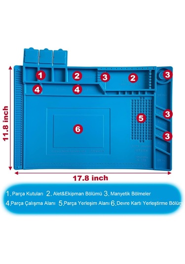 Venaliastore Isıya Dayanıklı Manyetik Tamir Bakım Silikon Matı