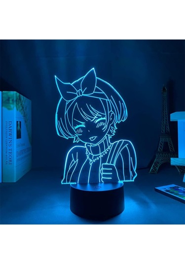 3d İllüzyon Lambası Anime Kız Arkadaş Kirala Sarashina Ruka Figürlü Gece Lambası Çocuklar İçin Yatak Odası Dekoru Komodin Renkli Masa Lambası Çok Renkli