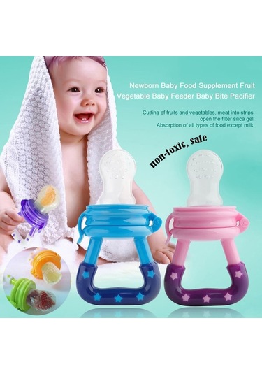Pazly-yenidoğan Bebek Besleyici - Meyve/sebze Emziği, Şeffaf, Güvenli Ve Pratik Mor