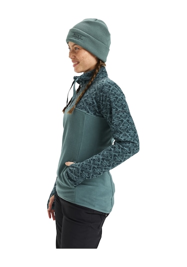 Roxy Kadın Polar Sayna Half Zip Yeşil Renkli Renkli Çok Renkli