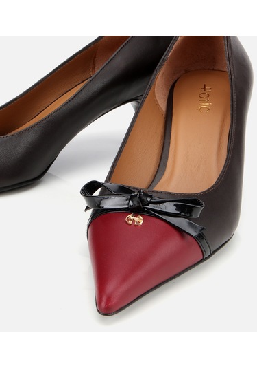 Hotiç Kadın Deri Bordo Fiyonk Detaylı İnce Topuklu Stiletto 01ayh313670a784 Bordo