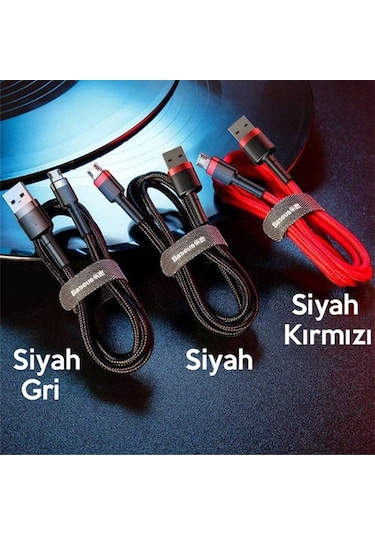 Baseus Cafule Micro Usb 1Metre 2.4A Hızlı Şarj Halat Usb Kablo (476269504)