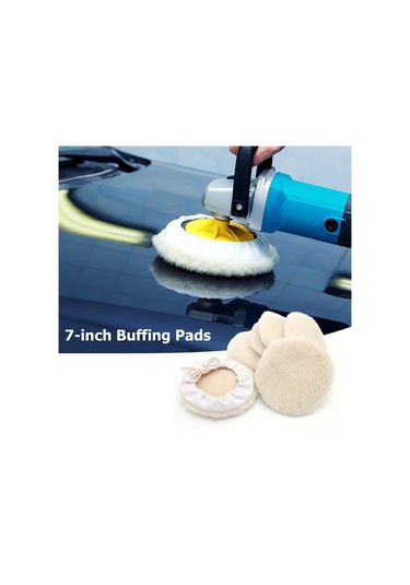 Lemestar 6 Adet 7 İnç Otomobil Cila Ve Parlatma Pedi Seti - Matkap İçin Yünlü Ve Pamuklu