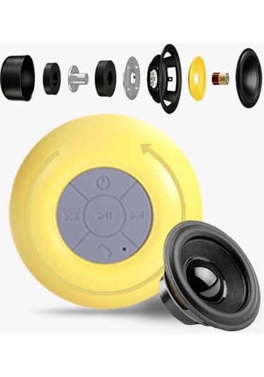 Taşınabilir Su Geçirmez Mini Bluetooth Hoparlör - Banyo, Araç Ve Dış Mekan Kullanımı İçin Kuvvetli Emici Kupa