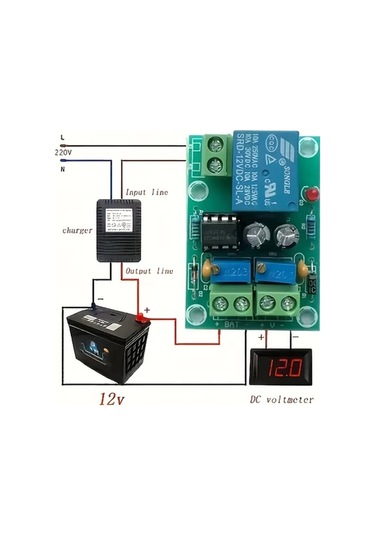 Dashanshop Xh M601 Otomatik 12v Akü Şarj Cihazı Kontrol Kartı Led Ekran Metal Kasa