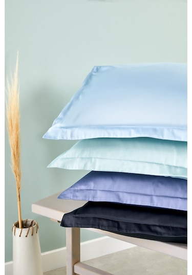 Linens Mix&Match Saten Volanlı Yastık Kılıfı Seti İndigo