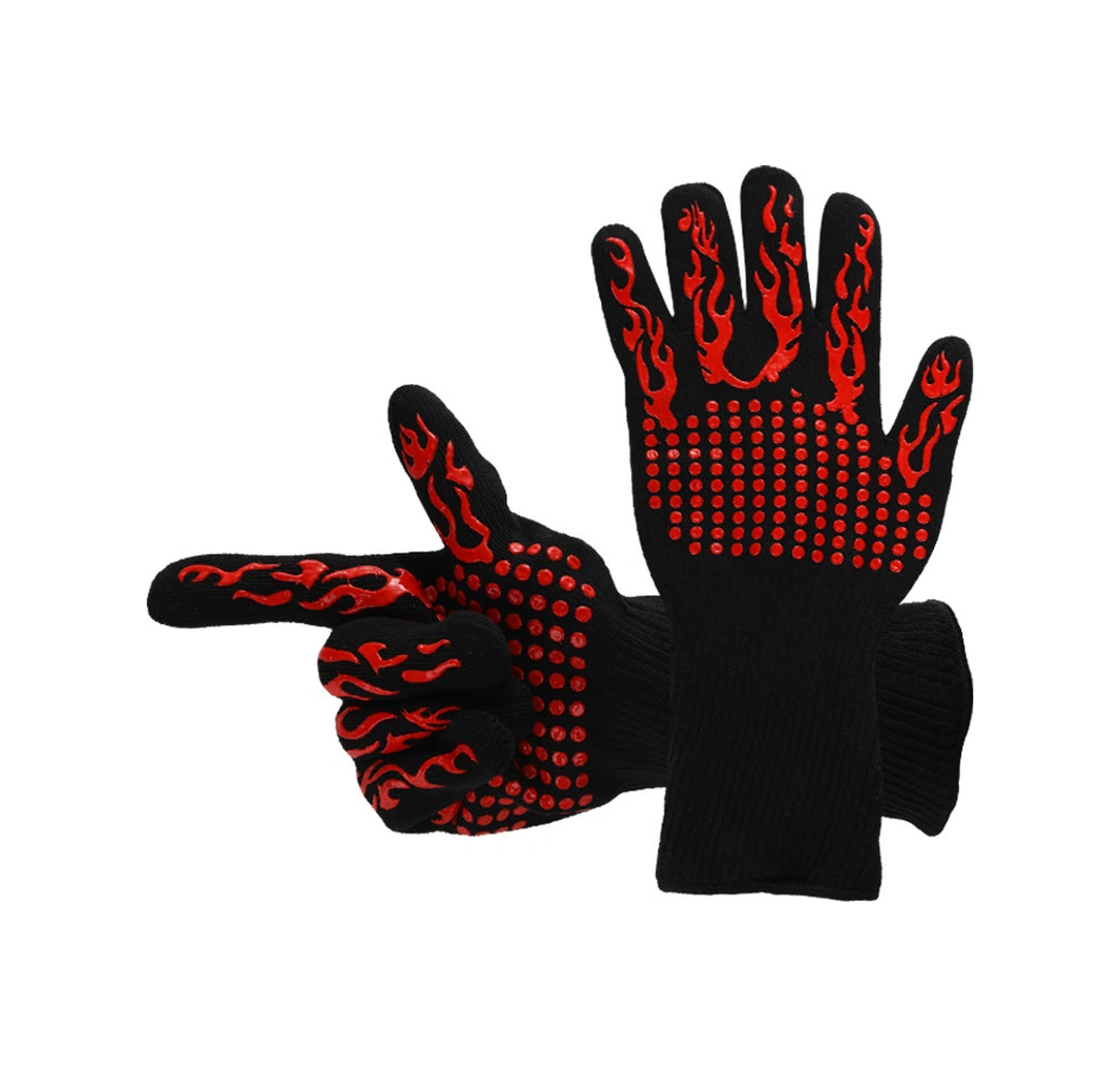 Dofolink Kırmızı Alev Silikon Isı Yalıtkan Eldiven - Mutfak, Barbekü, Fırın, Mikrodalga İçin 500 C Dayanıklı, Kaymazsız, Ev Kullanıma Uygun Her İki El İçin Çok Renkli